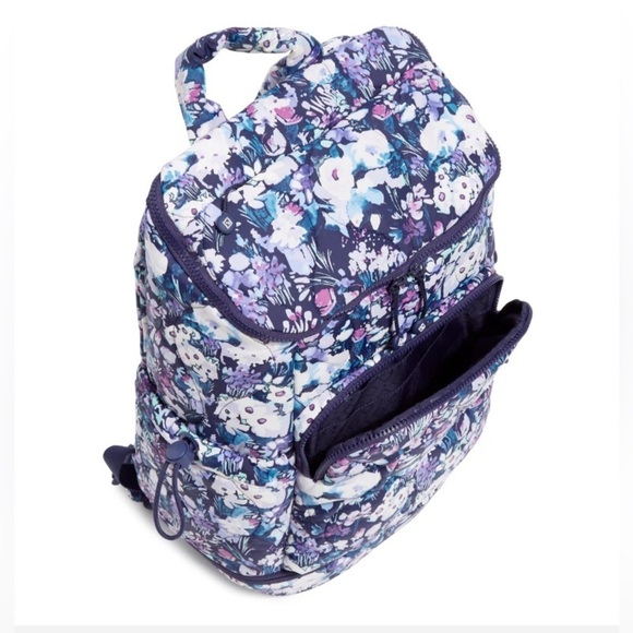 NWT Vera Bradley Featherweight Commuter Backpack ARTIST’S GARDEN PURPLE - Picture 7 of 15